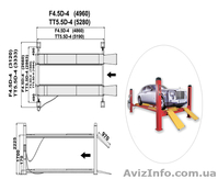 ТТ 5,5-D4. Подъемник 4-х стоечный, электро гидравлический, под сход  розвал 5,5т - <ro>Изображение</ro><ru>Изображение</ru> #2, <ru>Объявление</ru> #375047