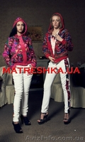 Куртка теплая из платка + лосины из велюра в стиле Лурдес, Матрешка - <ro>Изображение</ro><ru>Изображение</ru> #1, <ru>Объявление</ru> #913188