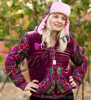 Куртка теплая из велюра с платочными вставками в стиле Лурдес, Матрешка - <ro>Изображение</ro><ru>Изображение</ru> #1, <ru>Объявление</ru> #913171