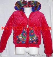 Куртка теплая из велюра со стразами и платочными вставками в стиле Лурдес - <ro>Изображение</ro><ru>Изображение</ru> #3, <ru>Объявление</ru> #913175