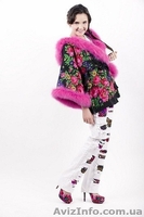 Пальто-кимоно из платочной ткани с натуральным мехом песца в стиле Лурдес - <ro>Изображение</ro><ru>Изображение</ru> #2, <ru>Объявление</ru> #913726