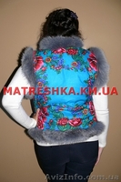 Жилетка из платочной ткани с натуральным мехом песца в стиле Лурдес, Матрешка - <ro>Изображение</ro><ru>Изображение</ru> #6, <ru>Объявление</ru> #913676