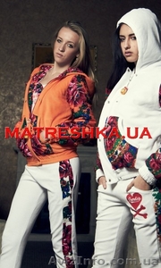 Куртка теплая из велюра + лосины с платочными вставками в стиле Лурдес, Матрешка - <ro>Изображение</ro><ru>Изображение</ru> #2, <ru>Объявление</ru> #913172