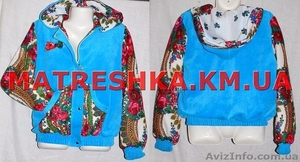 Куртка теплая из велюра с платочными вставками в стиле Лурдес, Матрешка - <ro>Изображение</ro><ru>Изображение</ru> #5, <ru>Объявление</ru> #913171