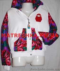 Куртка теплая из велюра с платочными вставками в стиле Лурдес, Матрешка - <ro>Изображение</ro><ru>Изображение</ru> #3, <ru>Объявление</ru> #913171