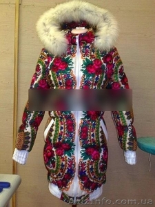 Пальто зимнее из платка с натуральным мехом песца в стиле Лурдес, Матрешка - <ro>Изображение</ro><ru>Изображение</ru> #1, <ru>Объявление</ru> #913725