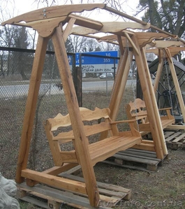 Садовые качели деревянные