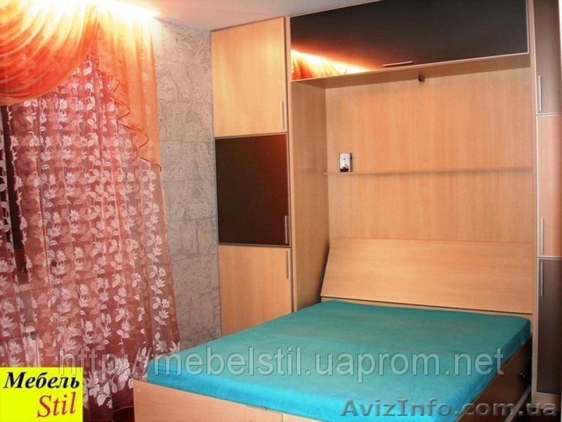 Шкаф-кровать подъемная с темными зеркалами  - <ro>Изображение</ro><ru>Изображение</ru> #2, <ru>Объявление</ru> #837221