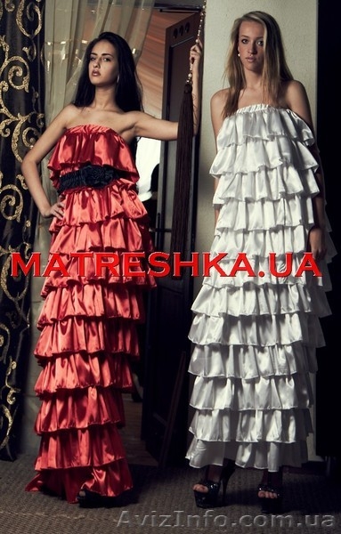 Ярусное платье из атласа в стиле Лурдес, Матрешка - <ro>Изображение</ro><ru>Изображение</ru> #1, <ru>Объявление</ru> #913077