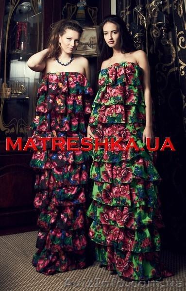 Платье ярусное из платка в стиле Лурдес, Матрешка - <ro>Изображение</ro><ru>Изображение</ru> #1, <ru>Объявление</ru> #913079