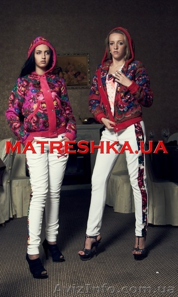 Куртка теплая из платка + лосины из велюра в стиле Лурдес, Матрешка - <ro>Изображение</ro><ru>Изображение</ru> #1, <ru>Объявление</ru> #913188