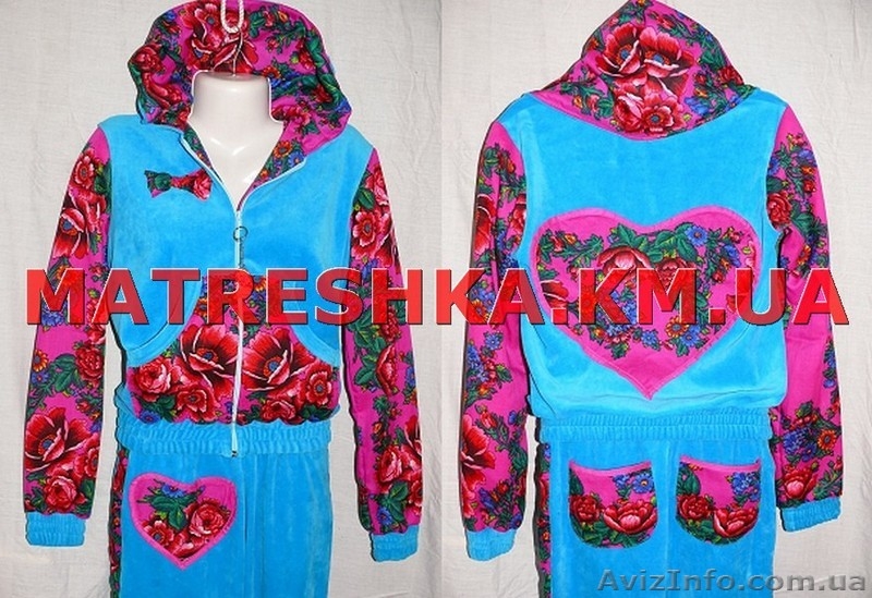 Костюм из велюра с сердцем из платка в стиле Лурдес, Матрешка - <ro>Изображение</ro><ru>Изображение</ru> #3, <ru>Объявление</ru> #913128