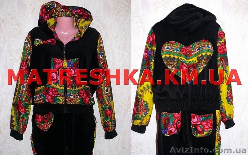 Костюм из велюра с сердцем из платка в стиле Лурдес, Матрешка - <ro>Изображение</ro><ru>Изображение</ru> #1, <ru>Объявление</ru> #913128