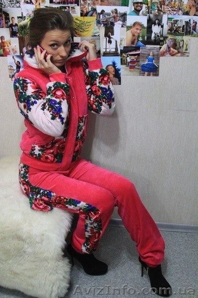 Куртка теплая из велюра + лосины с платочными вставками в стиле Лурдес, Матрешка - <ro>Изображение</ro><ru>Изображение</ru> #3, <ru>Объявление</ru> #913172