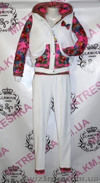 Куртка теплая из велюра + лосины с платочными вставками в стиле Лурдес, Матрешка - <ro>Изображение</ro><ru>Изображение</ru> #6, <ru>Объявление</ru> #913172