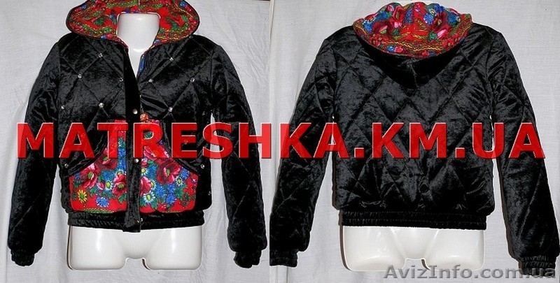 Куртка теплая из велюра со стразами и платочными вставками в стиле Лурдес - <ro>Изображение</ro><ru>Изображение</ru> #1, <ru>Объявление</ru> #913175