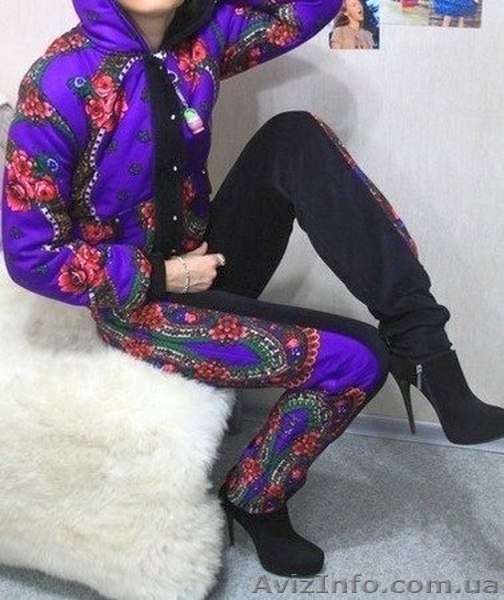 Куртка теплая из платка + лосины из велюра в стиле Лурдес, Матрешка - <ro>Изображение</ro><ru>Изображение</ru> #3, <ru>Объявление</ru> #913188