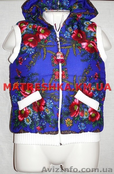 Жилетка теплая из платка в стиле Лурдес, Матрешка - <ro>Изображение</ro><ru>Изображение</ru> #7, <ru>Объявление</ru> #913101