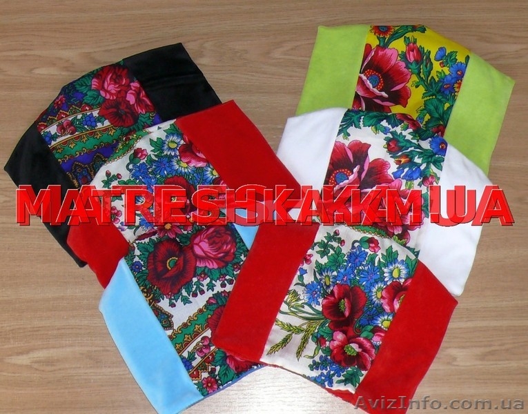 Шапка зимняя из велюра и платка в стиле Лурдес, Матрешка - <ro>Изображение</ro><ru>Изображение</ru> #6, <ru>Объявление</ru> #913194