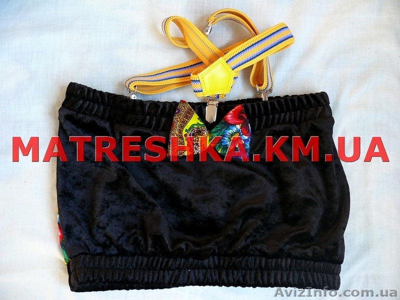 Топ на подтяжках + лосины из велюра с платочными вставками в стиле Лурдес - <ro>Изображение</ro><ru>Изображение</ru> #4, <ru>Объявление</ru> #913090