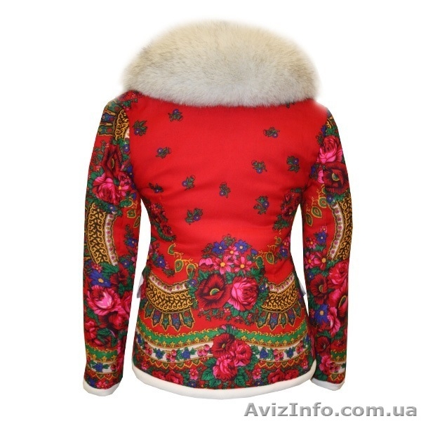 Пиджак теплый из платка с натуральным мехом песца в стиле Лурдес, Матрешка - <ro>Изображение</ro><ru>Изображение</ru> #1, <ru>Объявление</ru> #913731