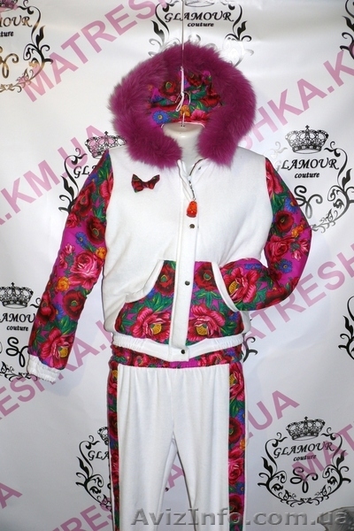 Куртка теплая из велюра с натуральным мехом песца + лосины в стиле Лурдес - <ro>Изображение</ro><ru>Изображение</ru> #4, <ru>Объявление</ru> #913698