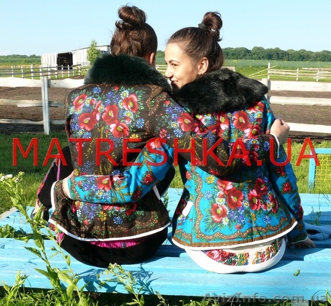 Пиджак теплый из платка с натуральным мехом песца в стиле Лурдес, Матрешка - <ro>Изображение</ro><ru>Изображение</ru> #6, <ru>Объявление</ru> #913731