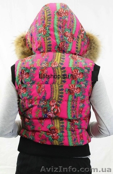 Жилетка из платка с капюшоном и натуральным мехом песца в стиле Лурдес, Матрешка - <ro>Изображение</ro><ru>Изображение</ru> #10, <ru>Объявление</ru> #913673