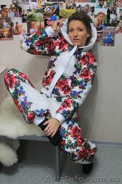 Куртка теплая из платка + штаны из платка утепленные в стиле Лурдес, Матрешка, Л - <ro>Изображение</ro><ru>Изображение</ru> #1, <ru>Объявление</ru> #1102777