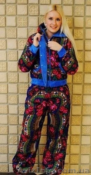 Куртка теплая из платка + штаны из платка утепленные в стиле Лурдес, Матрешка, Л - <ro>Изображение</ro><ru>Изображение</ru> #3, <ru>Объявление</ru> #1102777