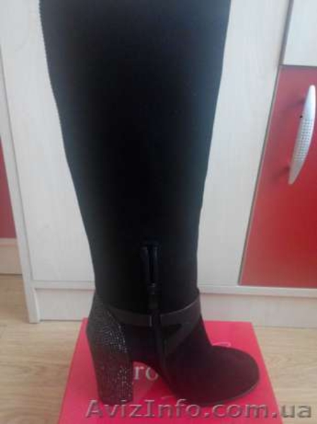 Сапоги женские демисезонные из натурального замша - <ro>Изображение</ro><ru>Изображение</ru> #1, <ru>Объявление</ru> #1396453